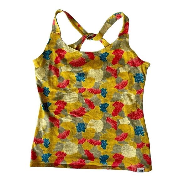 The North Face Floral Gold Halter Sports Tank Top - Picture 1 of 4